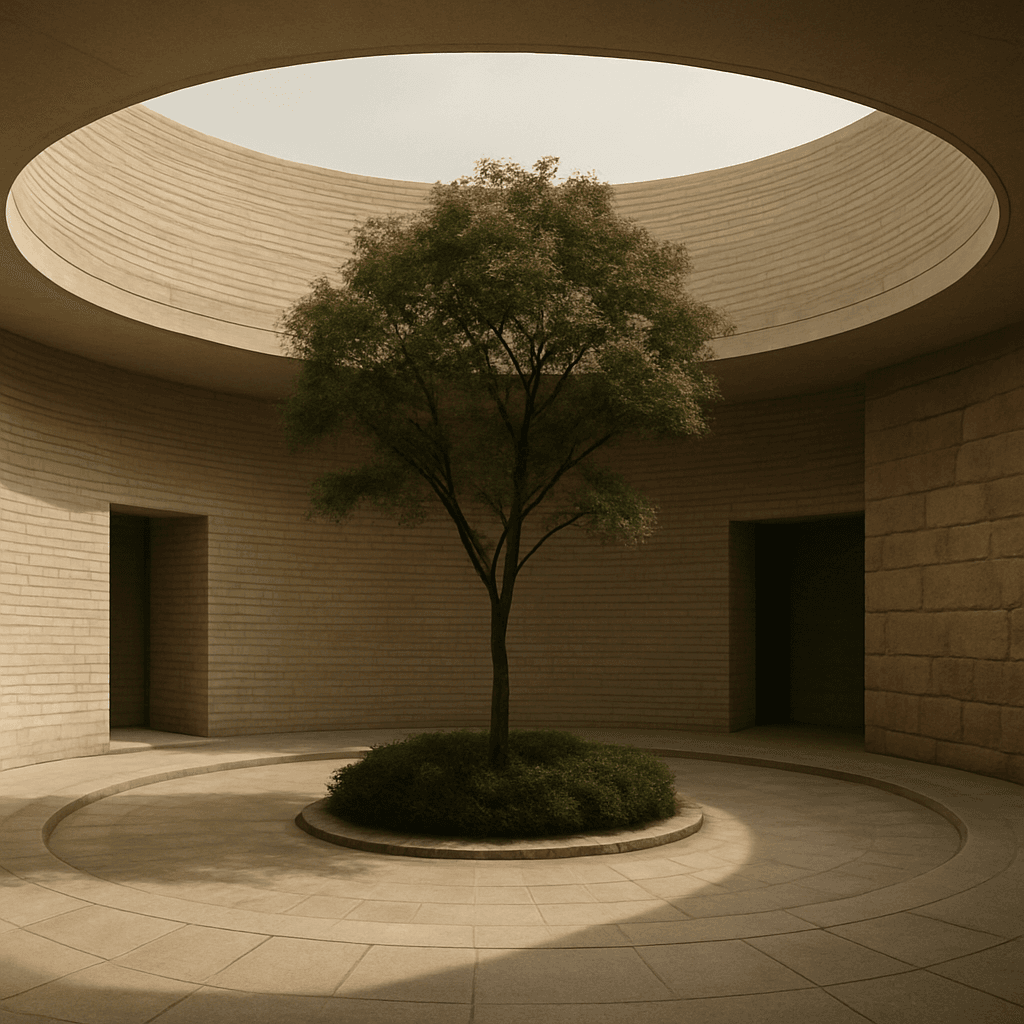 Circular courtyard of Brickwell in Seochon, Seoul
